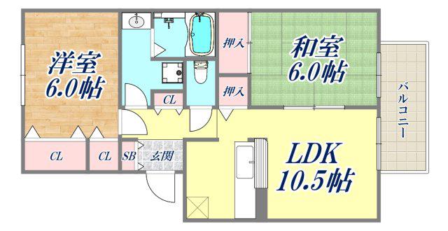 フレマリール・パーク瑞穂(2LDK/2階)の間取り写真
