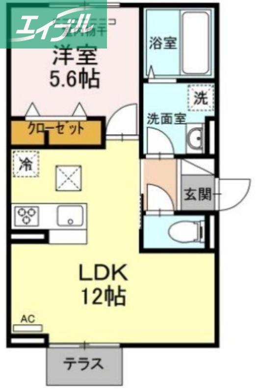 フェルナ(1LDK/1階)の間取り写真
