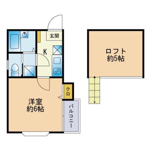 ピュア別府南弐番館(1K/1階)の間取り写真