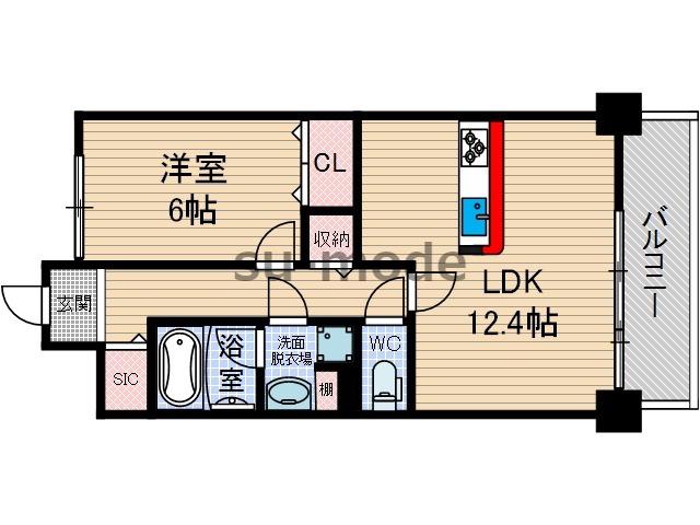 メゾンさわやか(1LDK/2階)の間取り写真