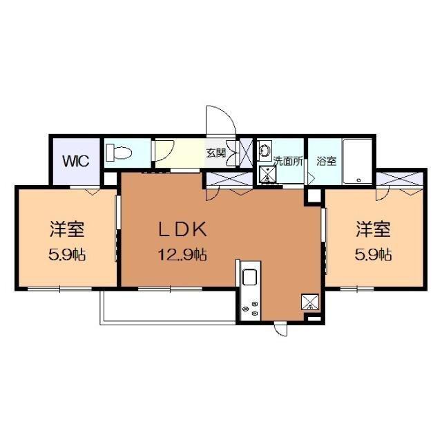 プレベール(2LDK/1階)の間取り写真