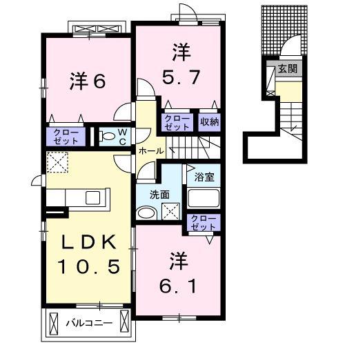 ETOILESS(3LDK/2階)の間取り写真
