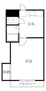 ラロンドII(1DK/4階)の間取り写真