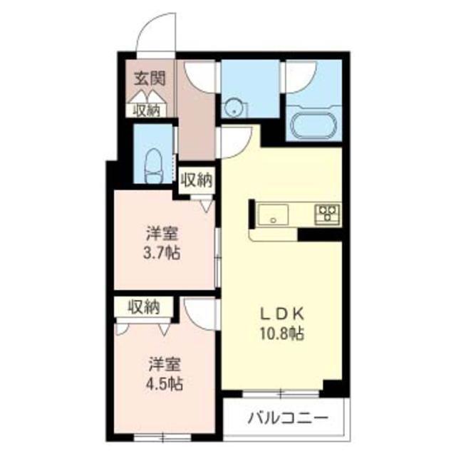 ポルト ボナール(2LDK/3階)の間取り写真