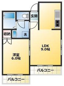 PREZIOプレジオ(1LDK/1階)の間取り写真