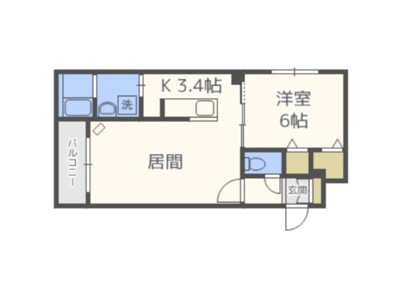 エポック 中の島2条館(1LDK/5階)の間取り写真