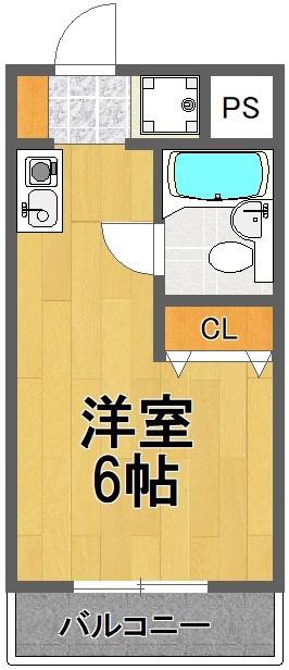 シャトーライフ弘明寺(ワンルーム/1階)の間取り写真