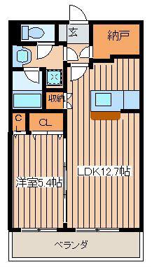 リアンアムール(1LDK/2階)の間取り写真