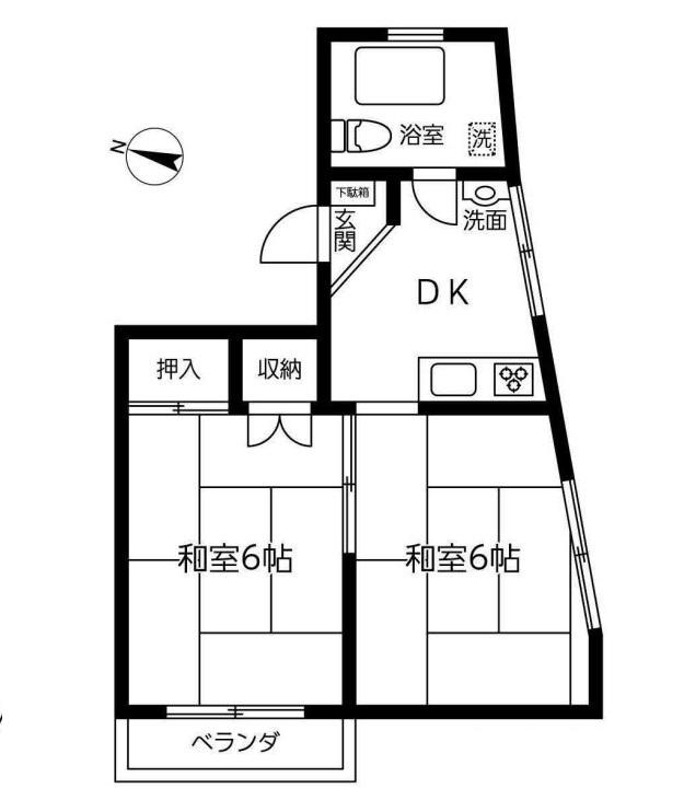 新見東神奈川ビル(2DK/3階)の間取り写真
