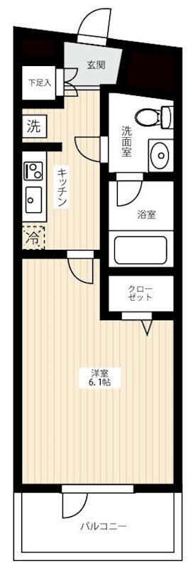 AZEST堀切菖蒲園III(1K/5階)の間取り写真