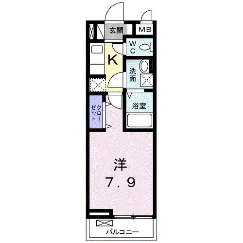 アヴァンティ(1K/2階)の間取り写真