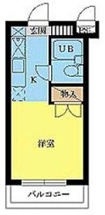 スカイコート向ヶ丘遊園(1K/4階)の間取り写真