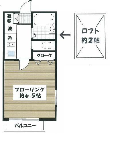 ニューアイラーク(1K/2階)の間取り写真
