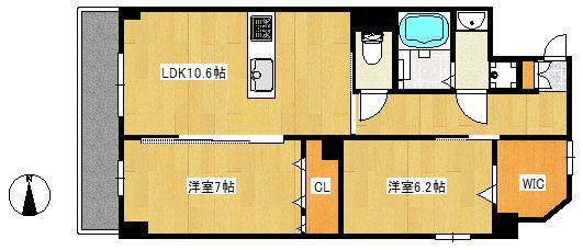 ガーデンテラス南葛西(2LDK/7階)の間取り写真