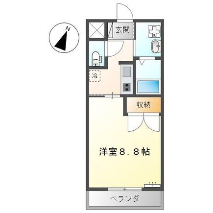 ブランシェコート(1K/1階)の間取り写真