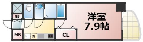 LUXE森ノ宮(1K/3階)の間取り写真