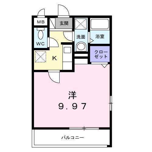 さくらテラス(1K/3階)の間取り写真