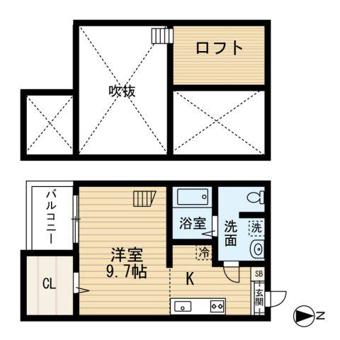 駿ーSHUN-(ワンルーム/2階)の間取り写真