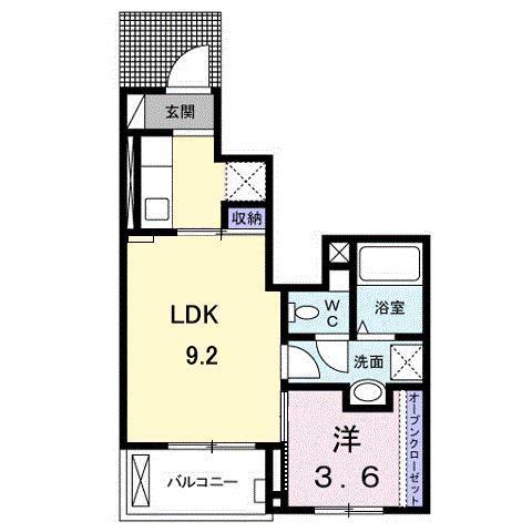 JR山陽本線 東尾道駅 徒歩18分 3階建 築8年(1LDK/1階)の間取り写真