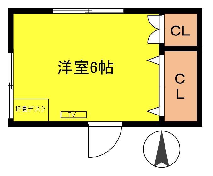 WAKAMIYAハウス(ワンルーム/2階)の間取り写真