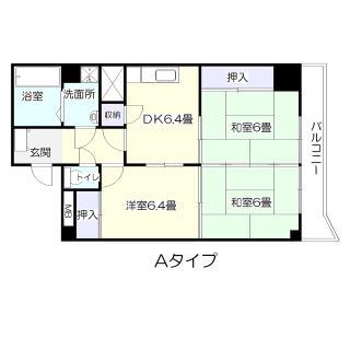 パレス上杉(3DK/7階)の間取り写真