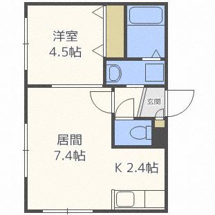 シャングリラ手稲(1LDK/3階)の間取り写真