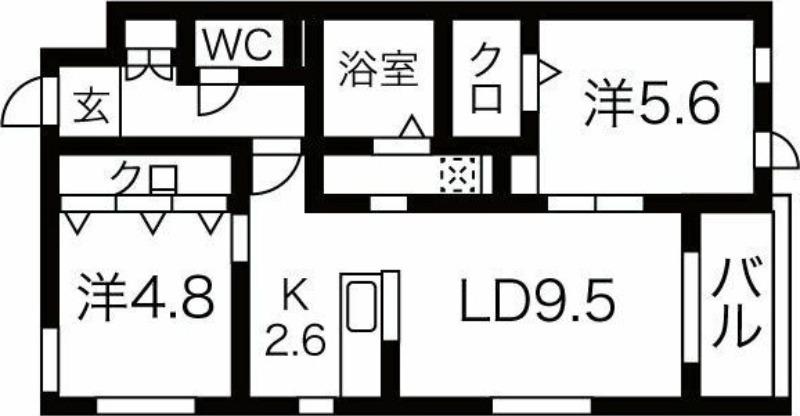 フィオラノセレッソ(2LDK/4階)の間取り写真