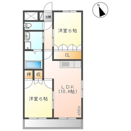 SONNETTEII(2LDK/2階)の間取り写真