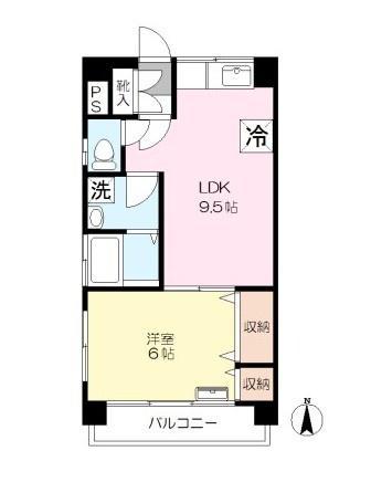 コスモ千鳥(1LDK/1階)の間取り写真
