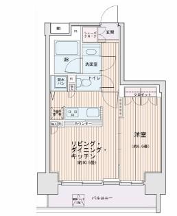 エスティメゾン錦糸町2(1LDK/8階)の間取り写真