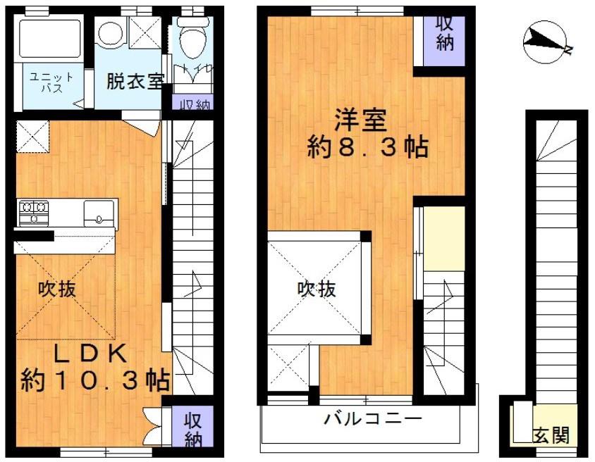 グランズ久が原(1LDK/2階)の間取り写真