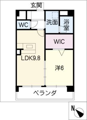 パークサイド千ノ郷(1LDK/4階)の間取り写真