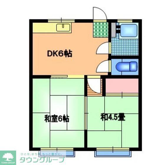 アタゴコーポラス(2DK/2階)の間取り写真