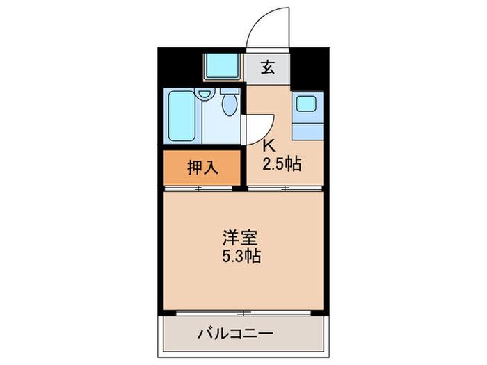 三田高島平第3コーポ(1K/3階)の間取り写真