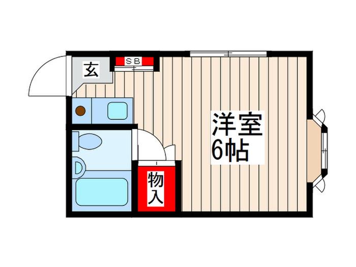 コーポジュネス(ワンルーム/1階)の間取り写真