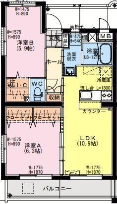 CHISEL(2LDK/5階)の間取り写真