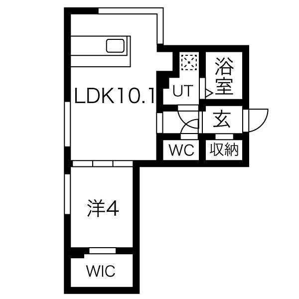 F LEAD琴似(1LDK/3階)の間取り写真