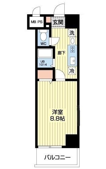 ベナレス藤枝(1K/2階)の間取り写真