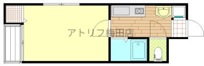 ヴィラ安立(1K/3階)の間取り写真