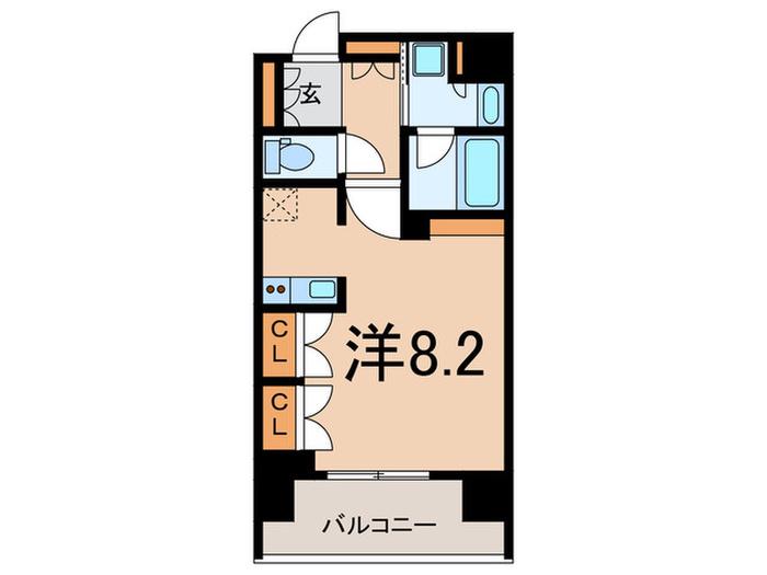 ベルデ茗荷谷(ワンルーム/2階)の間取り写真