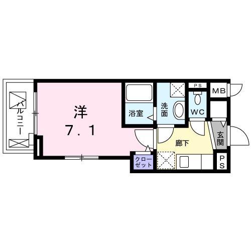 フーリシアGFC(1K/3階)の間取り写真