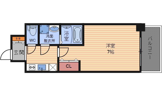 コスモリード大阪福島(1K/7階)の間取り写真