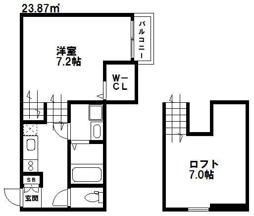 SORRISO RIVER TERRACEソリーソリバーテラス(1SK/1階)の間取り写真