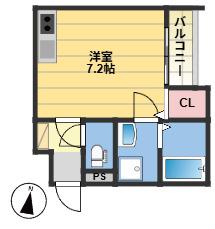 THE NOBLES 田島(ワンルーム/2階)の間取り写真