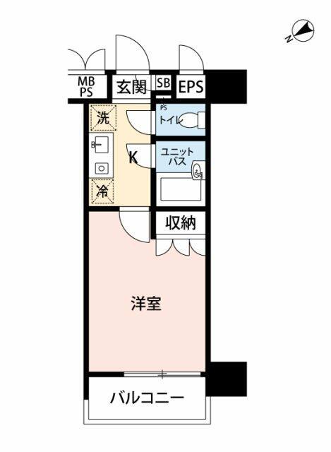 メインステージ大森東(1K/5階)の間取り写真
