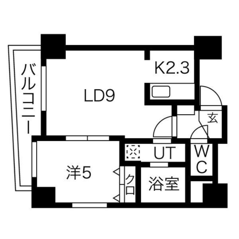 パーチェ豊平公園(1LDK/7階)の間取り写真