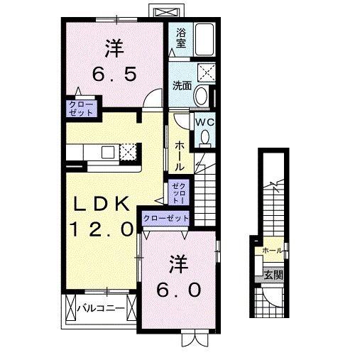 グランデ・フィオーレ(2LDK/2階)の間取り写真