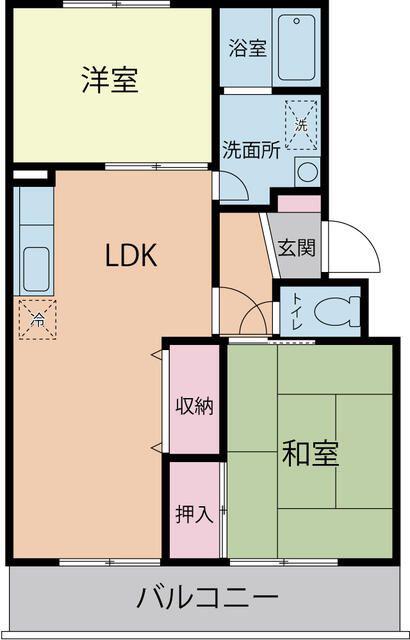 大和フジハイツ(2LDK/3階)の間取り写真