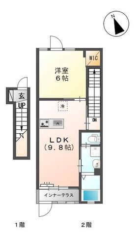 サンエイジュ(1LDK/2階)の間取り写真