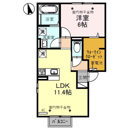 ドリームホームI(1LDK/2階)の間取り写真